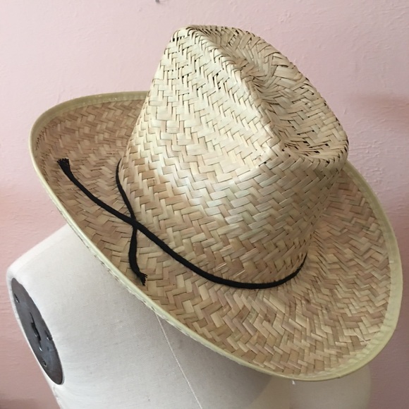 Vintage Natural Straw Woven southwestern Cowboy Hat Coastal Cowgirl - Picture 11 of 13